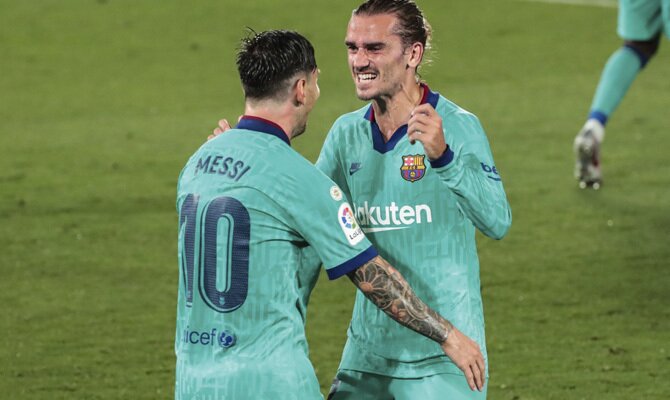 Griezmann y Messi, Barcelona vs Villarreal
