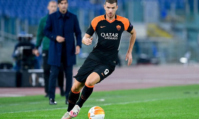 Edin Dzeko Roma vs Fiorentina