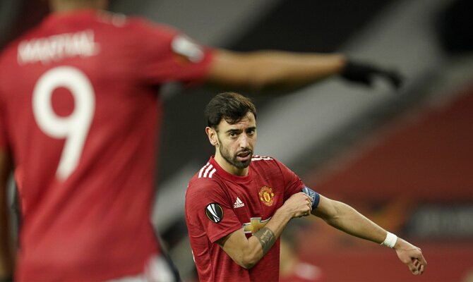 Bruno Fernandes, en la imagen, es uno de los jugadores que puede marcar las diferencias en los pronósticos del Chelsea vs Manchester United