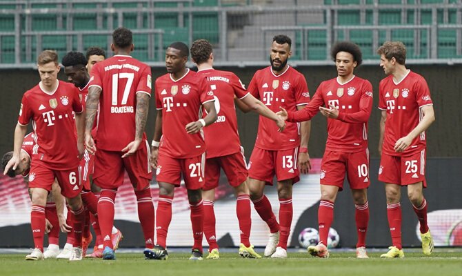 Los bávaros celebran un gol en la imagen. Revisa las cuotas del Bayern Múnich vs Bayer Leverkusen