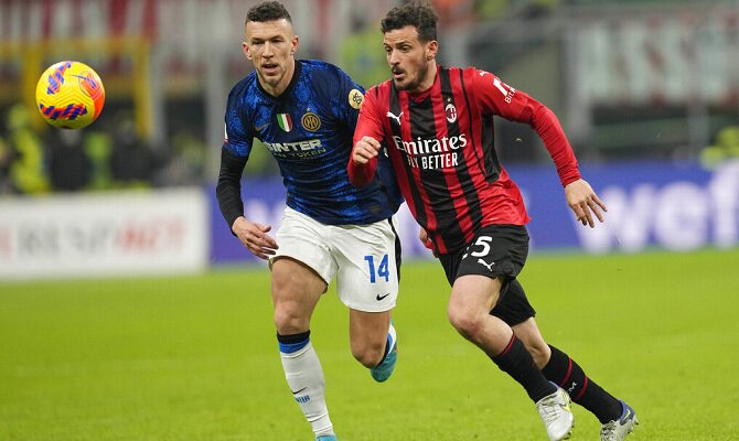 Ivan Perisic del Inter y Alessandro Florenzi del AC Milan