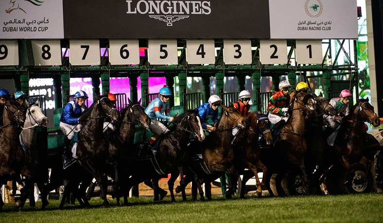 La salida de una carrera de Dubai World Cup 2023 en Meydan