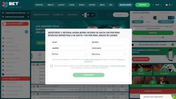22Bet apuestas - Registro