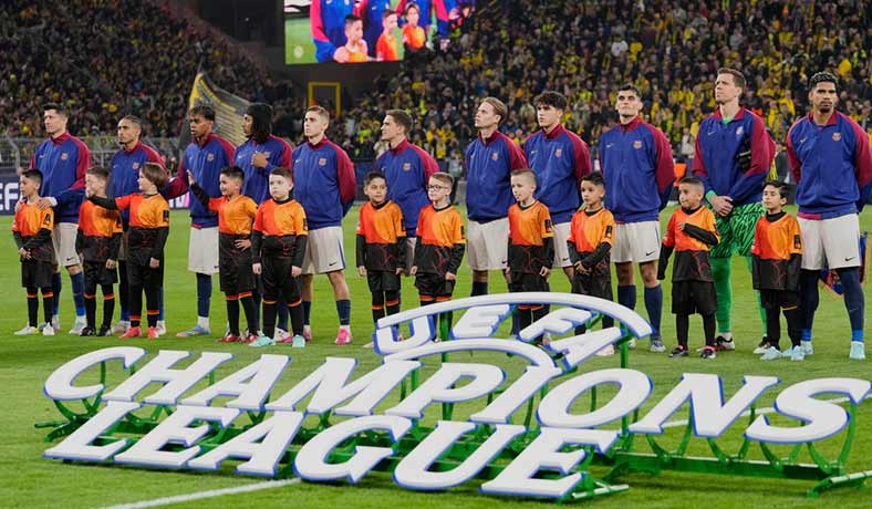El once del Barcelona antes de jugar contra el Dortmund