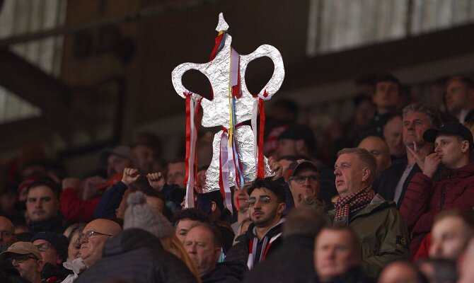 Aficionados ingleses en un partido de la FA Cup