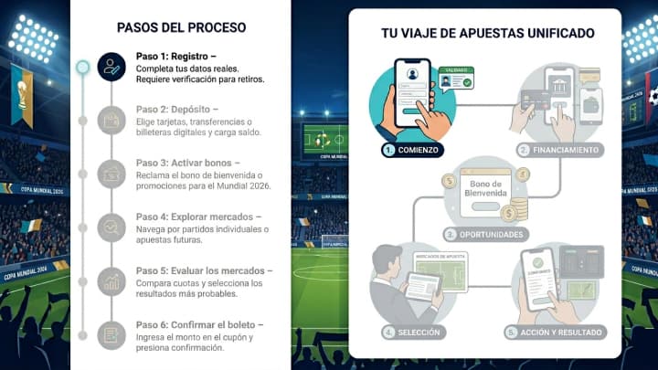 Registro y depósito en una casa de apuestas el Mundial 2026